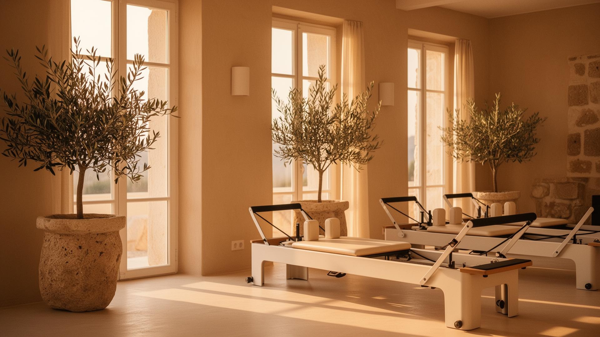Pilates Studio PAZ interior in warm golden light